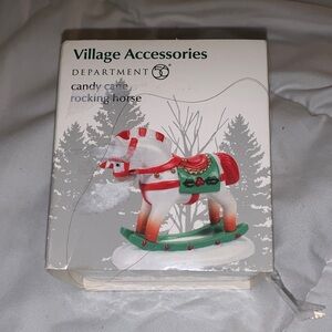 Department 56 Candy Cane Rocking Horse - Red, Green, and White